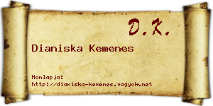 Dianiska Kemenes névjegykártya